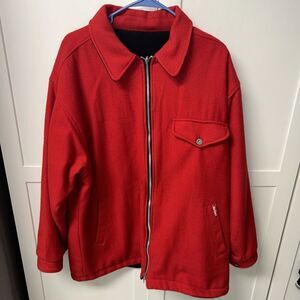 Vintage Marlboro Classics‎ Mens Jacket Coat Red Black Reversible Wool 90s XL